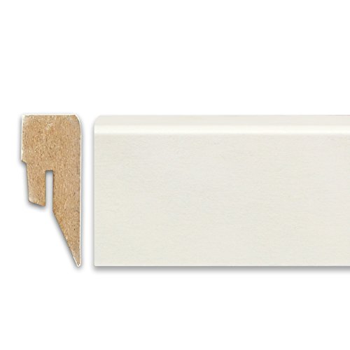Preisvergleich Produktbild 10 x Sockelleiste Topline Reinweiß, Grundierfolie 16 x 40 x 2500 mm
