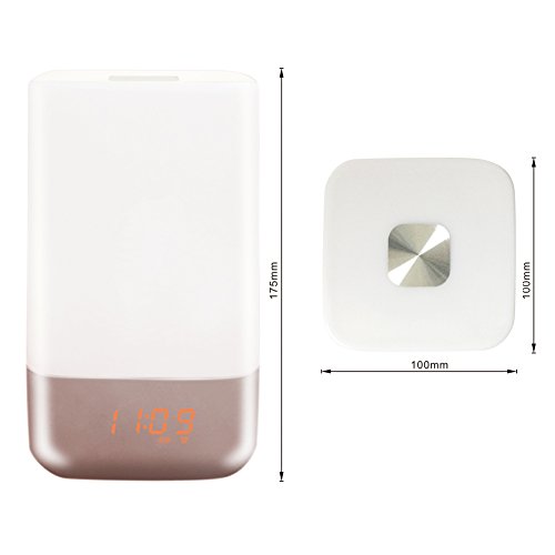 Kainuoa® Lichtwecker mit Sonnenaufgang Wake Up Light Dimmbares Farblicht Aufweckleuchte Touch Stimmungslampe Dekolicht, weiß - 3