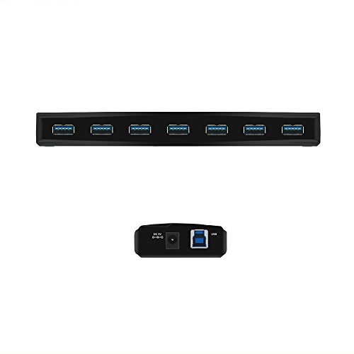V.TOP USB 3.0 7 Port SuperSpeed Hub mit 20W Netzteil (BC 1.2 Schnelllade-Unterstützung für Android, Apple iOS und Windows Geräte) – Valentinstag Geschenk für Mann - 4