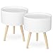 Produktbild HOMFA Beistelltisch Couchtisch Wohnzimmertisch Sofatisch Kaffeetisch Tisch Holz weiß 38x35cm (2er Set)