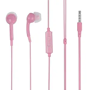 MINISO Fruit Series in-Ear Wired Headphones with Microphone, Comfortable Earbuds Earphones for Mobile Smartphones Apple Xiaomi Realme Oppo Samsung - Pink