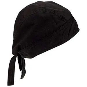 Zacharias Cotton Anti Pollution Head Scarf/Bandana for Cycling/Biking Under Helmet (Black)