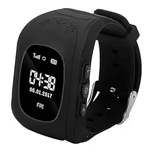 Trackme kids Smart Watch GPS Tracker Wrist Watch for Child Safety with OLED Display Location Finder SOS Call Anti Lost Monitor Health Tracker Pedometer Sleep Tracker (Black)