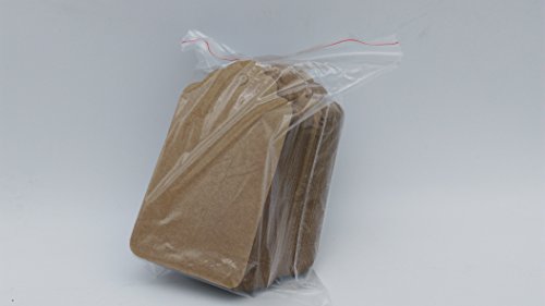 Etiquetas de cart  n peque  as en blanco  estilo r  stico  40 x 70 mm  papel kraft  borde festoneado   color marr  n