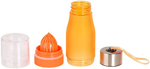 Rosenstein & Söhne Trinkflasche, Zitruspresse & Kräuterwasser-Bereiter, BPA-frei, orange - 8