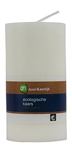 4 x Stumpenkerze 100% Stearin Kerze cream weiß 130 x 68 mm BIO Stearinkerzen