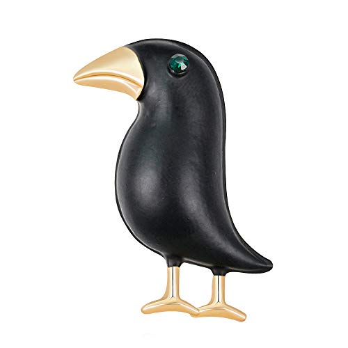 YAZILINDLovely Rhinestone Crow Brooch Pins Women Breastpin Corsage Girls Jewellery