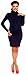 Zeta Ville Women's Maternity Stretch Warm Knit Bodycon Dress Polo Neck - 888c (Navy, 8/12)