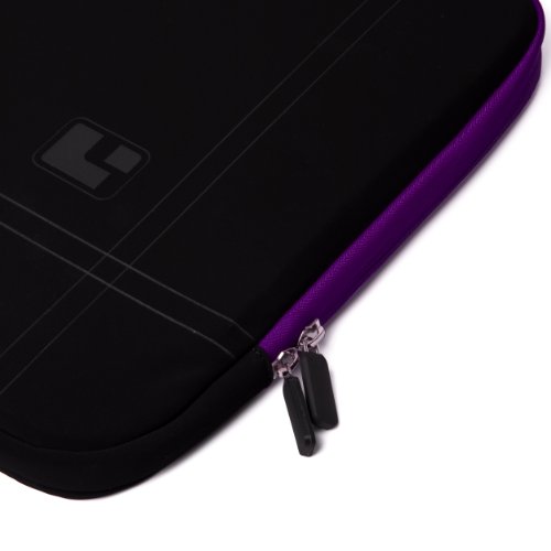 SumacLife schwarz MIcrofiber Microfaser-Hülle Shock Resistant Stoßfest Pouch Notebooktasche 39,6 cm (15,6 Zoll) Notebook für Acer Aspire Style Sony Vaio Asus Fujitsu Lifebook Samsung Serie Toshiba Satellite Apple Macbook Pro HP (schwarz-Lila) - 3