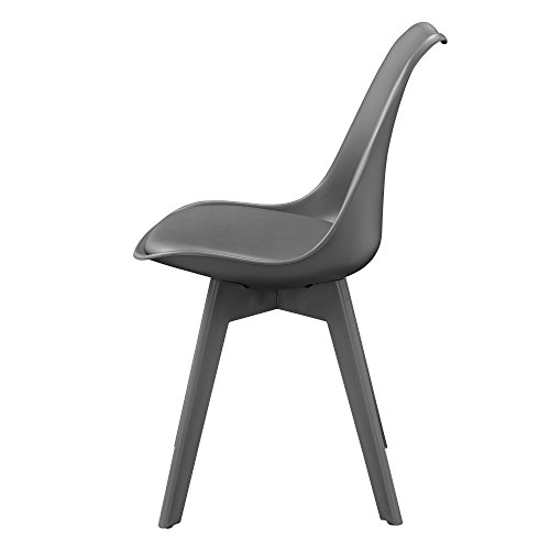 [en.casa] 2 x Esszimmerstuhl (grau) für Esszimmer / Wohnzimmer / Küche - Set - 