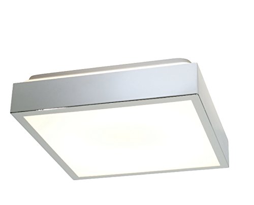 Saxby Cubita 28W Square 290mm Chrome Plated HF IP44 Flush Bathroom Ceiling Light