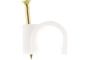 Zenitech - Confezione da 50 Ganci di Fissaggio Ø20mm - Dotati di un Chiodo Speciale per Calcestruzzo - Ideale per Fili da 20mm - Uso Interno Casa, Ufficio, Laboratorio - Bianco