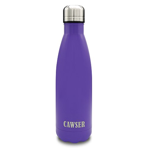 CAWSER Botellas de Agua Acero Inoxidable con Aislamiento Copa de Vacío Doble Pared Aislada al Botella Térmica Guardar para Bebidas Frías y Calientes Deportes al Aire Libre Camping Senderismo 500ml