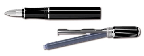 Pelikan Ductus P 3110 958421 Cartridge Fountain Pen with Rhodium-Plated Gold Nib 18 Carat / 750 Nib Width M / Black / Silver