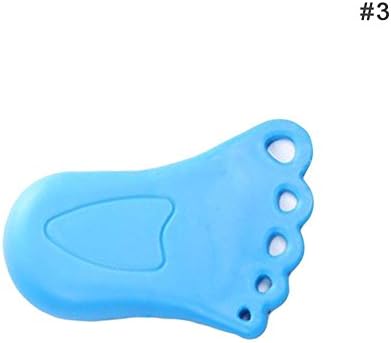 HAPPYQUDA Cute Foot Design Baby Safety Products Finger Pinch Guard Baby Finger Protectors Door Stopper Bottom Silicone Door Plug Block Blue