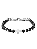 Zweite Farbe: Silber Fossil Herren-Kettenarmband Edelstahl Achat JF03121040