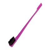 Baosity 7 inches Smooth Gentle Hair Gel Edge Control Natural Look Polish Hair Tool Dual Ended Hair Comb Brush - Purple, 17.6 cm