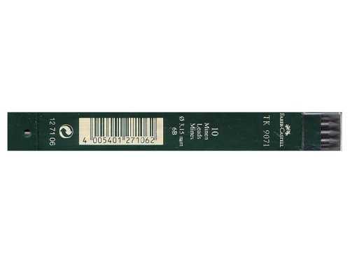 Faber-Castell 127106 - 10 Fallminen TK 9071, Minenstärke: 3,15 mm, Härtegrad: 6B