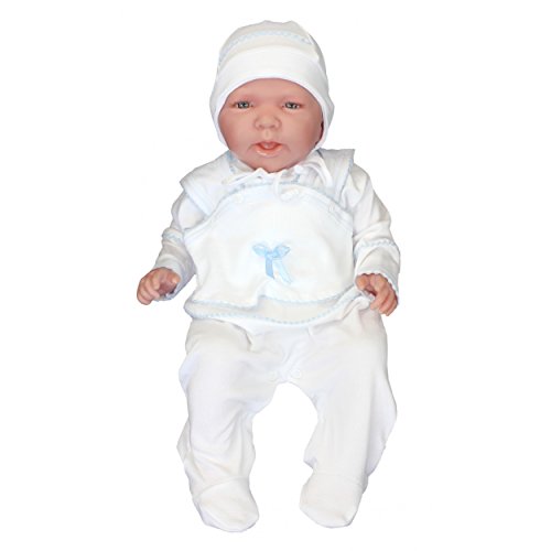 TupTam Unisex Baby Taufbekleidung 3-tlg. Set , Farbe: Weiß / Junge, Größe: 62 - 3