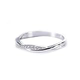 MTWTM Sterling Silber Ring Fashion Seiko Linie Ring Diamond Minimalistisch Akribisch, Nr. 5.