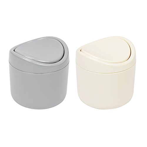 Behälter Abfalleimer Kosmetikeimer Mülleimer mit Schwingdeckel Bad grau - 5