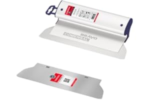 COMENSAL Profi Flächenspachtel 300 mm aus Edelstahl - Breitspachtel mit Blatt 0,3 mm und Ersatzblatt 0,5 mm - Fassadenspachtel hergestellt in der EU