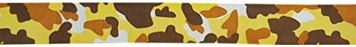 Crystal Charmz 1 Yard (0.91 metre) Brown Yellow Camo Camouflage Grosgrain Ribbon 25mm Wide, Ideal for Craft Projects, Cakes Scrapbooking, DIY Hair Bows, Present Wrapping etc.