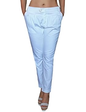 PANTALONE ELEGANTE DONNA DA GIACCA BIANCO COMODI STRETTI CLASSICO MODA LOOK ESTATE PASSEGGIATA UFFICIO HANNY DEEP...