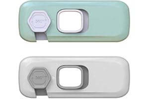 NT-LING Child Safety Cupboard Locks, Security Latch for Children&Baby, Baby Proof Lock for Kitchen Cupboard Bedroom Cabinet Small Doors, Self Adhesive Type, Eco-Friendly ABS Material for Baby Proofing