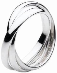 DewSterling Silver Interlocking Bands 3 x 3mm Rings Sizes J-R
