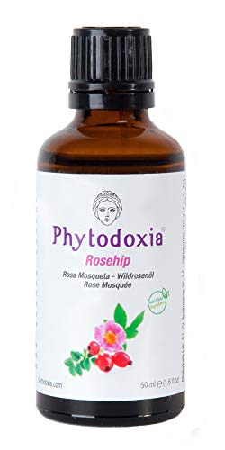 Aceite vegetal de Rosa Mosqueta 50ml | Reduce las líneas finas y arrugas | Repara Cicatrices y Estrías | Hidratación Facial y Corporal | Suaviza y Calma | Aceite Cosmético 100% Puro y Natural