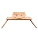Produktbild KYD Bambus Laptoptisch Notebooktisch höhenverstellbar faltbar Notebook Lese Tisch aus Holz klappbar Betttisch für Bett und Sofa als Beistelltisch und Knietisch Computertisch mit USB Kühler Lüfter, Natur Farbe, 2 Modell (70*33*27 CM)