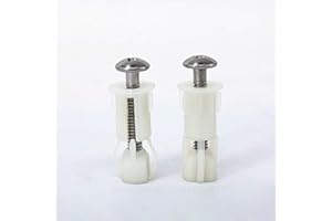 AAN Soft Close Toilet Seat Fittings and Fixtures Toilet Lid Top Fixing Hinges Screws Expanding Nylon Nuts WC Hinge Blind Hole Fittings White 2 Pcs