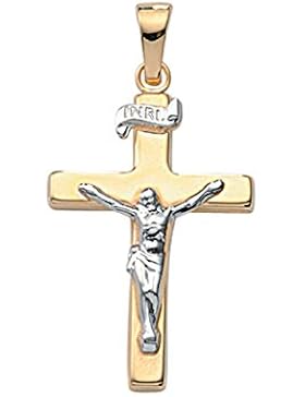 Gold 14 k ( 585 ) Kreuz Anhänger - Korpus - B. 15,4 mm - H. 22,2 mm