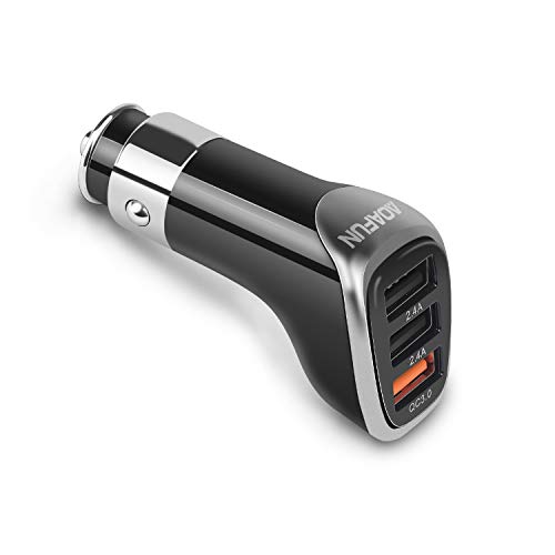 AOAFUN Quick Charge 3.0 Car Charger 42W 3 USB Adaptador de Carga Universal para Samsung Galaxy s8 / S7 / S7 Edge / S6 / Edge + Nexus 6P / 5X y más (Negro)