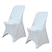 Produktbild LIOOBO 4 Stücke Stuhlhussen Spandex Stoff Stretch Esszimmer Stuhlhussen Hause Hochzeitsdekor-Arc Shaped (Weiß)