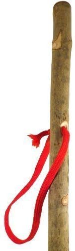 The Online Bazaar Practical Ash Walking Hiking Trekking Pole with Red Chord Hand Loop.