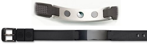 SQBRA Pure Black Limited Herren Magnetarmband mit einer schwarz eloxierten Schmuckplatte sowie zwei SmCo-Magneten à 2000 Gauß und einem Germaniumstein Ge32 – inklusive Geschenkbox - 3