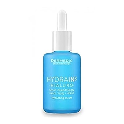 Dermedic - Hydrain3 - Hialuro - Sérum hydratant pour le visage, le cou et Decolltage - 30 ml - pour peaux sèches et très sèches à la fois de l'excès de peau la Déshydratation ou Indifféremment avec Hydrain3 Crème pour renforcer l'Essentiel Routin…