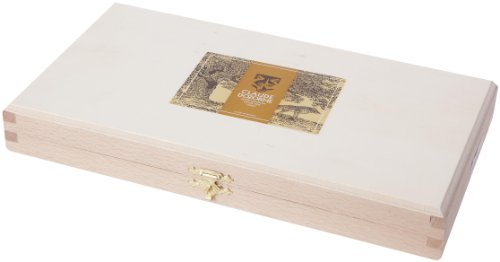 Claude Dozorme 2.60.001.63 Steakmesser Super Laguiole, Box aus Buchenholz, Griff aus Horn, Transparent, 6 Stück - 2