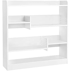 VASAGLE Bibliothèque avec Tablette Ajustables, Étagère de Rangement, Meuble de Rangement, Dimensions: 90 x 24 x 91 cm (L x l x H) Blanc LBC53WT