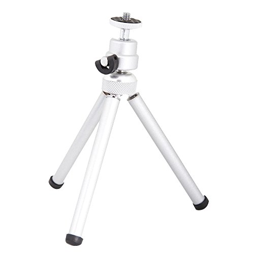 Arkas WTO391 Ministativ stabiler 360 Grad drehbar fr Digitalkamera mit Gewindezapfen  silber/grau