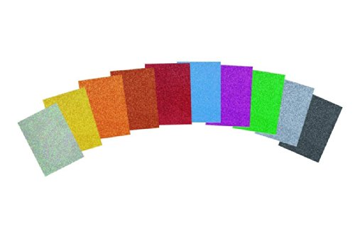 Glitterkarton 20x30cm brillant, 10 Bogen, sortiert