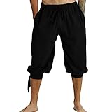 Renaissance 3/4 Wadenlänge Capri-Hosen, geschwollene und sackartige Oberschenkel, an den Unterschenkeln bequeme Passform, flexibler.