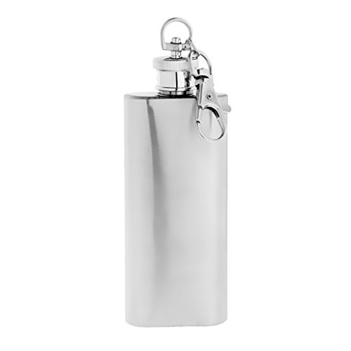 MagiDeal Mini tragbar Flachmann Schlüselanhänger Edelstahl Bar Accessoires Schnapsflasche – 56ml - 3