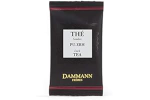 PASSERINI Dammann Sombre PU-Erh - Té Oscuro aromatizado con ruibarbo y Fresa, 24 bolsitas - Dammann Frères