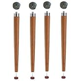 Depolife Hornbeam Tapered Wooden leg 15 degree slope Table Coffee Table Leg with Screw Mounting Apparatus 4 Mirrored