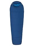 Saco de dormir para tres estaciones con ajuste anatómico optimizado para la cabeza y área para los pies, mejor aislamiento y más confort al dormir; ventilación adicional gracias a la cremallera extra
