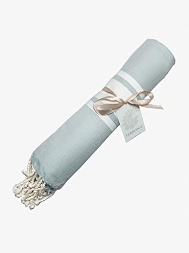 Febronie Traditional St Tropez Fouta Towel - Pearl Grey