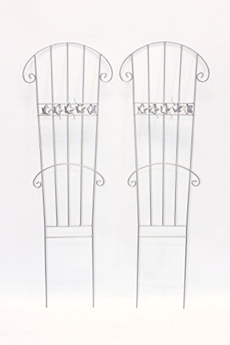 Frank Flechtwaren, 229224: Großes Rankgitter im 3er Set aus Metall, silber-farben - 4